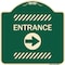Signmission Flex Post Entrance with Right Arrow Decal for Flex Paddle Aluminum Sign, 18" L, 18" H, G-1818-23959 A-DES-G-1818-23959 - alternate 1